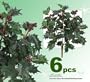SIX 16" Artificial Holly Bushes w/Berries for Christmas Decoration