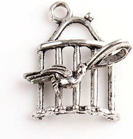 60pcs Wholesale Lots Birdcage Bird Bulk Metal Charms Pendants Beads 19x13mm Excellent Gift