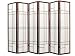 Asian Décor - 6ft. Eudes Japanese Shoji Privacy Screen Room Divider - 6 Panel Cherry Rosewood
