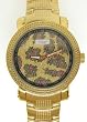 JoJino ByTechno Swiss Solid Gold Plated Stainless Steel Genuine Diamond Bling Watch