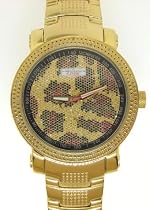 JoJino ByTechno Swiss Solid Gold Plated Stainless Steel Genuine Diamond Bling Watch