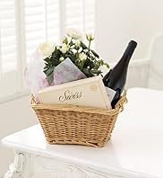 Red Wine, Chocolate & Rose Basket