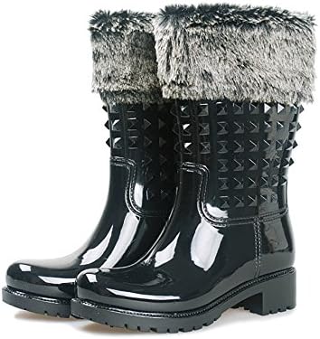 Women shoes- Fashion rain boots for women-Thicken ,warm and waterproof women boots for outdoor activities in cold winter day (36, black)