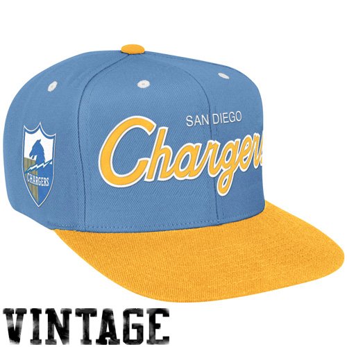 Mitchell & Ness San Diego Chargers 2 Tone Script Snapback Hat Adjustable
