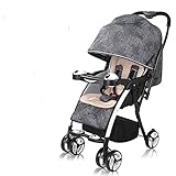 両対面式　折り畳みベビーカー　軽量　(1ヶ月~36ヶ月頃対象) 4輪　グレー