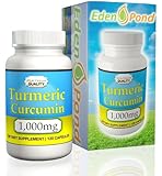Eden Pond Turmeric Curcumin, 1000mg in Two Daily Capsules, 120 Caps