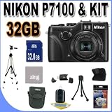 COOLPIX P7100 10.1 MP Digital Camera with 7.1x Optical Zoom NIKKOR ED Glass Lens and 3-Inch Vari-Angle LCD W/32GB SDHC Memory + SDHC Memory Card Reader + Shock Proof Deluxe Case w/Strap + Full Size Tripod + Memory Card Wallet + Zing Microfiber Cleaning Cloth + Mini Tripod + Accessory Saver Bundle!