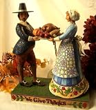 Jim Shore Pilgrims w/ Turkey on Platter