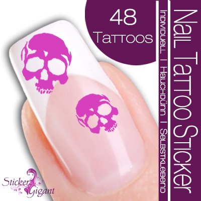 Nail Tattoo Sticker Totenkopf / Sch&auml;del - flieder Preisvergleich