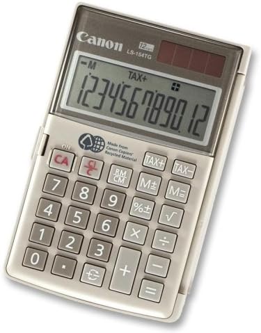 Wholesale CASE of 15 - Canon 12-Digit Eco-sense Handheld Calculator-Handheld Calculator,12-Digit,Dual Power,3-1/8"x4-3/4"x5/8"
