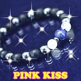 PINK KISS★勝利と成功を導く★富と幸福を手に入れる★勝ち組男の天然石パワーストーンブレスレット 約17cm 【送料無料】