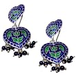 Dangle Silver Earrings Enamel Jewelry 1.75 inches (erg165)