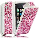 AIO Pink Diamante Flip Leather Case Cover For Apple iPhone 3G 3GS