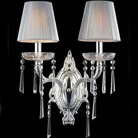 2 Light Wall Bracket In Polished Silver And Iced Glass By ELK Lighting 2392 2 by ELK Lighting