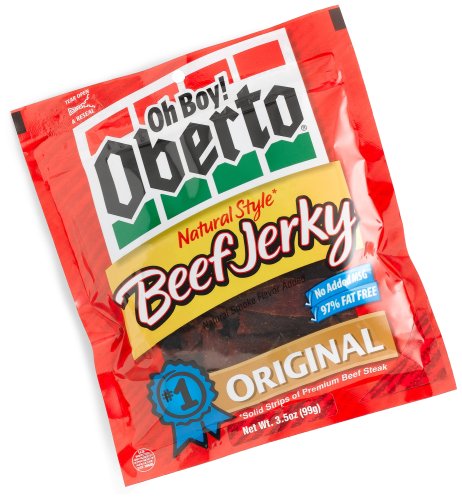Oh Boy! Oberto Original Natural Style Beef Jerky, 3.5-Ounce Bags (Pack of 6) by Oh Boy! Oberto