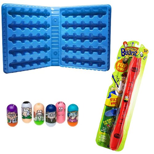 Mighty Beanz Collector Case With Mighty Beanz 6 Pack Series 2 And Teeter-Totter Flip Track With Extra Bean