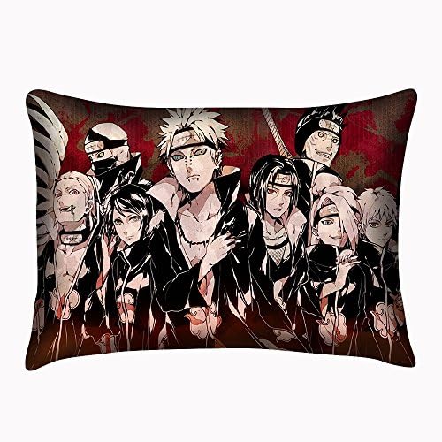 Custom Japanese Anime Ninja Naruto Pillowcase Zippered Cover Both Sides Pillowslip Size 20x30 Inch