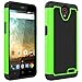 ZTE Maven 2 case, ZTE Prestige case, ZTE Sonata 3 case, CoverON [HexaGuard Series] Slim Hybrid Hard Phone Cover Case for ZTE Maven 2/ Prestige/Sonata 3 - Green Neon & Black