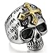 Men's Stainless Steel Ring Silver Tone Black Gold Tone Skull Cross Bible Lords Prayer
