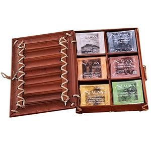 Numi Organic Tea Bamboo Book, Assorted Full Leaf Teas and Herbal Teasans in Teabags, 30-Count Box
