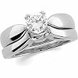 Platinum Diamond Solitaire Wedding Set - 0.50 Ct.