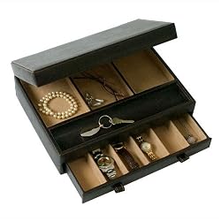 Brown Faux Leather Dresser Valet