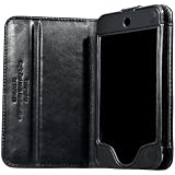 CAPDASE iPod touch 第4世代 専用 よこ開き Bi-fold ブックタイプ 本革製ケース ブラック WCIPT4-5001
