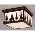 Yellowstone - 2 Light Rustic Outdoor Ceiling Lighting Fixture Tree Motif - Burnished Bronze - B2489