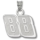 Dale Earnhardt Jr #88 MEDIUM 9/16 Sterling Silver Pendant