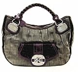 Guess Pearl Crescent Tote Pewter Multi Vinyl Ladies Handbag