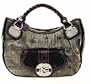 Guess Pearl Crescent Tote Pewter Multi Vinyl Ladies Handbag