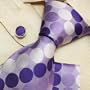 New Designes Blue White Polka Dots 100% Jacquard Woven Silk Tie Hanky Mens Necktie and Cuff Links Cufflinks and Handkerchiefs Set H5007