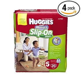 Huggies Little Movers Slip-On Diapers, Step 5, 20 Count (Pack of 4)Huggies Little Movers Slip-On Diapers