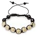Mens Ladies Unisex Hip Hop Style Seven Crystal & White Gold