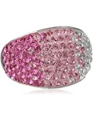 Carnevale Sterling Silver Pink Dome Swarovski Elements Ring