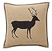 Barrington Burlap Pillow Cover with Stenciled Buck 16x16