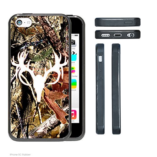 Accy Cases - Real Tree Camo Buck White Camo Head iPhone 5c Rubber Silicone TPU Cell Phone Case