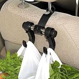 BDS - Double Car Hanger /Double Vehicle Hanger / Car Seat Hook / Car Organizer / Car Space Saving Multi-Purpose Hanger + One Free Smart Wrap Silicone Rubber Earphone/earbud Cord Manager Cable Winder Wrap Reel