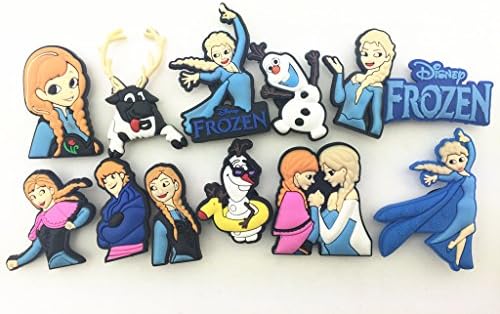 12pcs Disney Frozen Shoe Charms Anna Olaf Snow for Croc Shoes & Wristband Bracelet