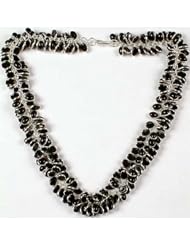 Black Onyx Bunch Necklace - Sterling Silver
