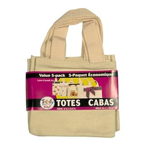 Loew-Cornell-TBMN5-3636-Totally-You-Mini-Tote-Bags-Value-Pack-Natural