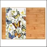 Mary Lake Thompson Butterflies Prep & Serve Bamboo and Glass Board