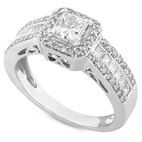 Engagement 1.25ctw Princess Cut Diamonds Ring HI/I1 by 