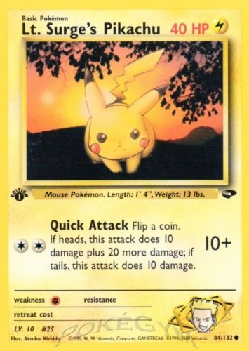 Lt Surge's Pikachu - Gym Challenge - 84 [Toy]