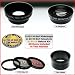 BRAND NEW Telephoto & Wide Angle Lens+3 Filters FOR Panasonic DMC-FZ28
