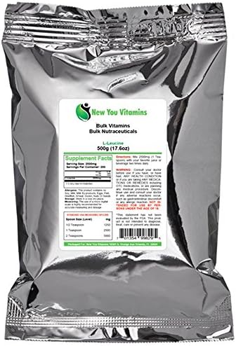 L-Leucine Powder By New You Bulk Vitamins 100% Pure Bulk L-Leucine Powder 100g (100 grams) 3.5oz (3.5 ounces)
