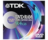 TDK Double Sided DVD-RAM Type 4 /Rewritable 9.4GB DVD (1 pack)