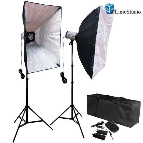 LimoStudio Photo Studio 600 Watt Flash Light Softbox Lighting Kit with