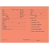 Vehicle Deal Jackets (Salmon) for New or Used Car Sales, 100 Quantity