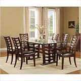 Rectangular Top Glass Dining Table in Merlot